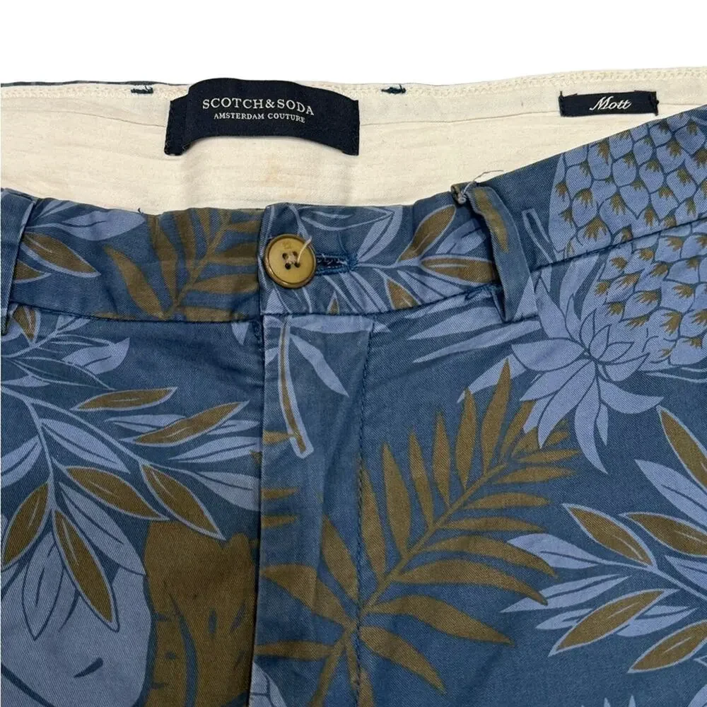 Scotch & Soda Mott Men’s Tropical/Floral Slim Preppy Chino Khaki Pants, Size 31 - Picture 2 of 10
